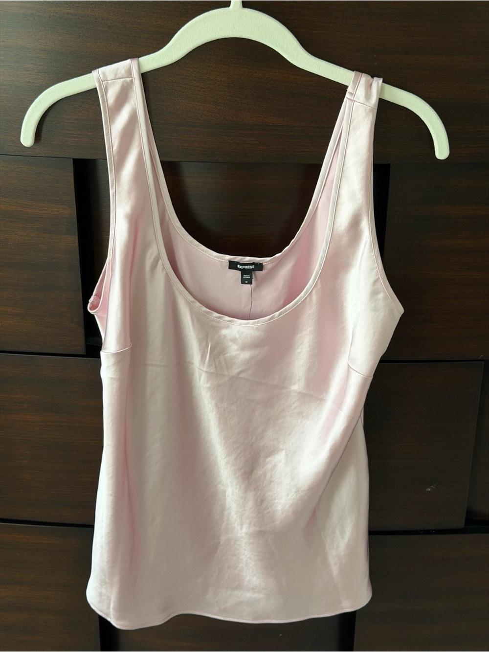 NWT Express Satin Scoop Neck Tank | Blush Pink | Size M